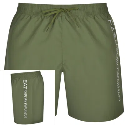 Ea7 Emporio Armani Logo Swim Shorts Green