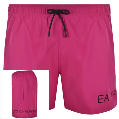 Ea7 Emporio Armani Logo Swim Shorts Pink