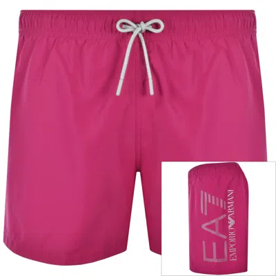 Ea7 Emporio Armani Logo Swim Shorts Pink