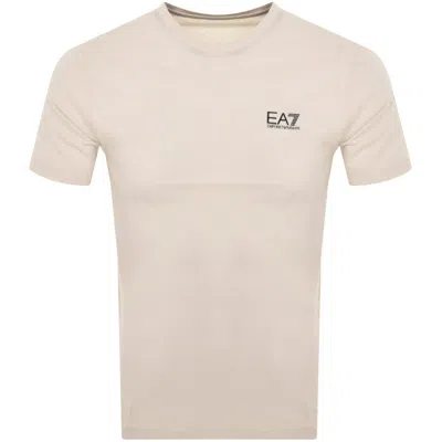 Ea7 Emporio Armani Logo T Shirt Beige