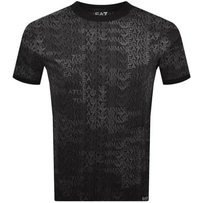 Ea7 Logo-print Short-sleeve T-shirt In Black