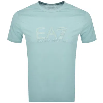Ea7 Emporio Armani Logo T Shirt Blue