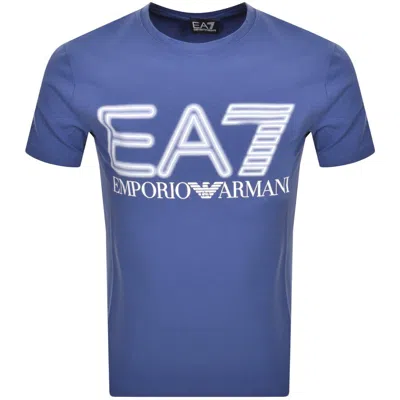 Ea7 Emporio Armani Logo T Shirt Blue