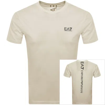 Ea7 Emporio Armani Logo T Shirt Cream