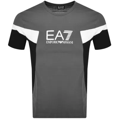 Ea7 Emporio Armani Logo T Shirt Grey In Multi
