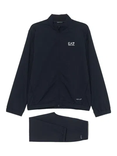 Ea7 Emporio Armani Logo Tracksuit In Blue