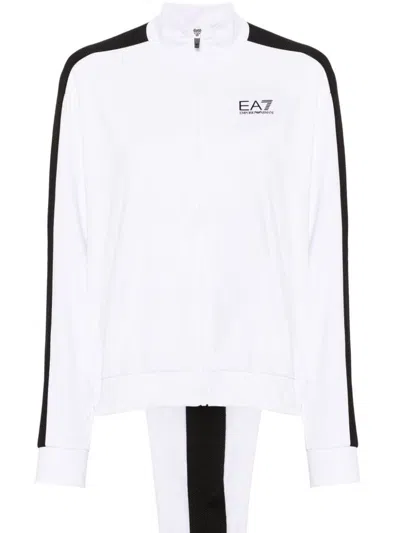 Ea7 Logo-print Tracksuit In White