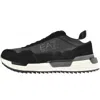 Ea7 Emporio Armani Leather And Fabric Low-top Sneakers In Black