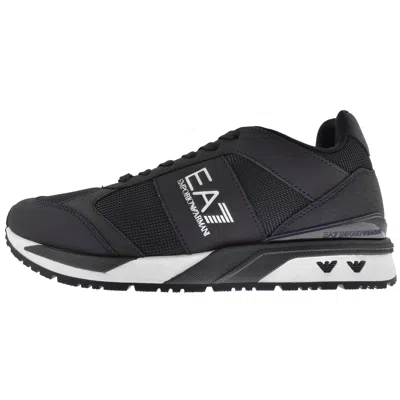 Ea7 Emporio Armani Logo Trainers Navy In Black