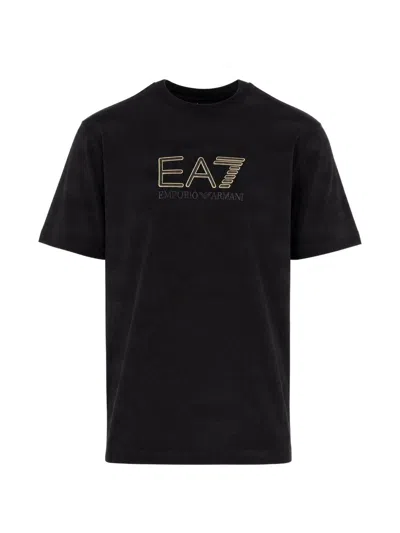 Ea7 Emporio Armani Logo T-shirt In Black