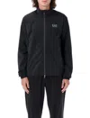 Ea7 Core Identity Recycled-nylon Zip-up Sweatshirt In Black