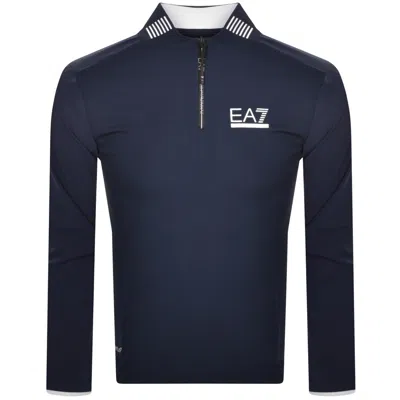 Ea7 Emporio Armani Long Sleeved T Shirt Navy In Blue
