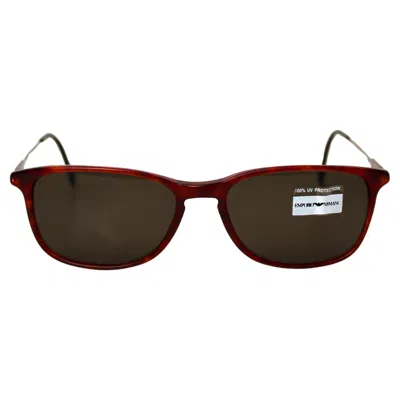 Pre-owned Ea7 Emporio Armani Matte Red Tortoise Frame Wayfarer Sunglasses Circa 1990s
