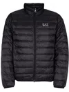 Ea7 Logo Short Down Jacket In Nero
