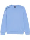 Ea7 Logo-appliqué Sweatshirt In Blu