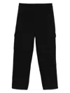 Ea7 Cargo Cotton Blend Trousers In Black