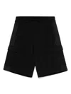 Ea7 Cargo Cotton Blend Shorts In Nero