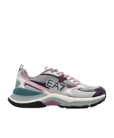 Ea7 Emporio Armani Mesh Lace-up Sneakers In Multi