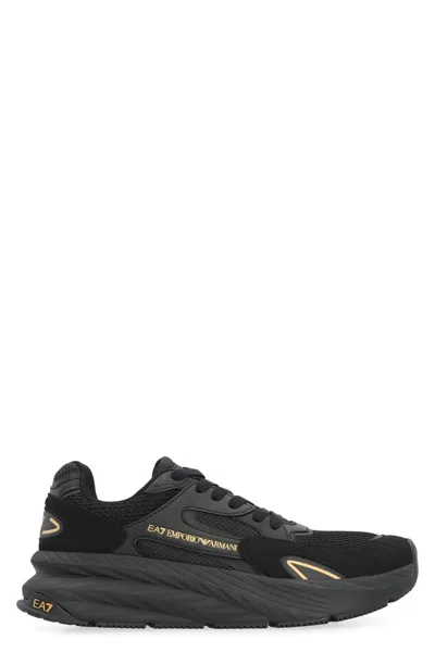 Ea7 Emporio Armani Mesh Sneakers In Black
