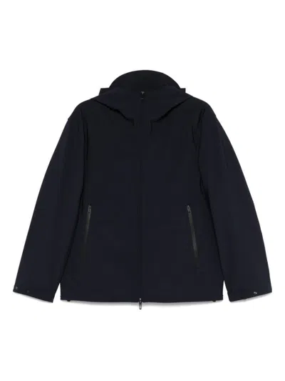 Ea7 Emporio Armani Nylon Hooded Jacket In Blue