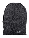 Ea7 Black Printed Backpack In Black