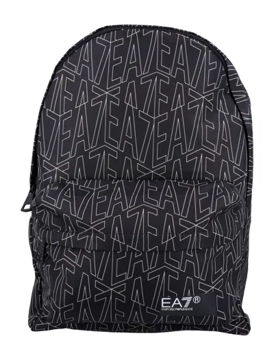 Ea7 Emporio Armani Printed Backpack In Black