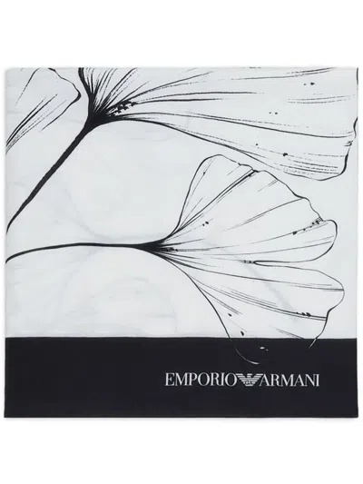 Ea7 Emporio Armani Printed Foulard In White
