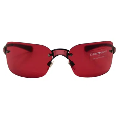 Pre-owned Ea7 Emporio Armani Red Rimless Shield Sunglasses Circa Y2k