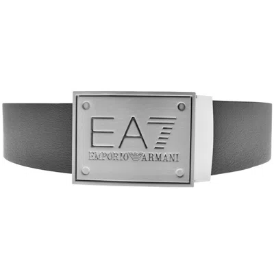 Ea7 Emporio Armani Reversible Logo Belt Black In Gray