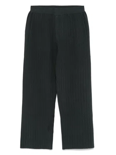 Ea7 Emporio Armani Ribbed Trousers In Grey