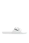 Ea7 Emporio Armani Rubber Slides With Logo In Ice