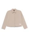 Ea7 Emporio Armani Striped Cotton Shirt In Beige