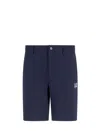 Ea7 Golf Pro Polo Bermuda Shorts In Ventus7 Technical Fabric In Armani Blue