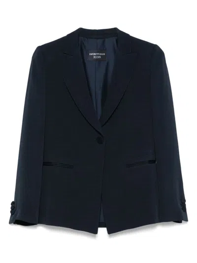 Ea7 Emporio Armani Single-breasted Blazer Jacket In Blue