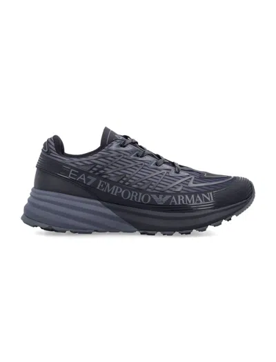 Ea7 Crusher Distance Trail Sneakers In Black