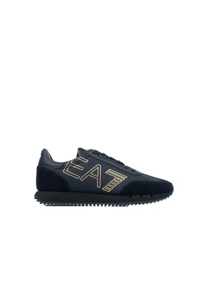 Ea7 Sneakers In Triple Black Gold