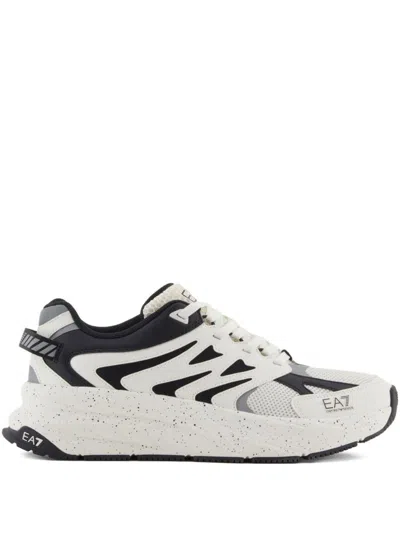 Ea7 Esh Sneakers With Logo Print In White