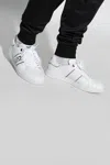 Ea7 Logo-print Leather Sneakers In White