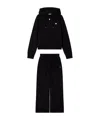 Ea7 Emporio Armani Stretch Hooded Tracksuit Set In Black