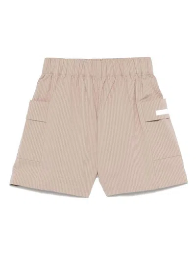 Ea7 Emporio Armani Striped Cotton Shirts In Beige