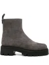Ea7 Emporio Armani Suede Leather Boots In Gray