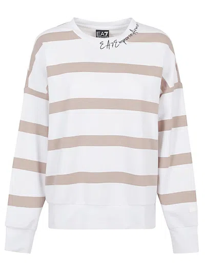 Ea7 Emporio Armani Sweaters Beige In White