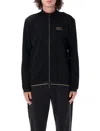 Ea7 Emporio Armani Full Zip Logo Sweatshirt Black In Black