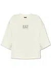 Ea7 Oversized Logo T-shirt In Natural