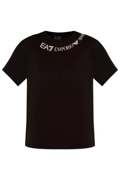 Ea7 Emporio Armani T-shirt With Logo In Black