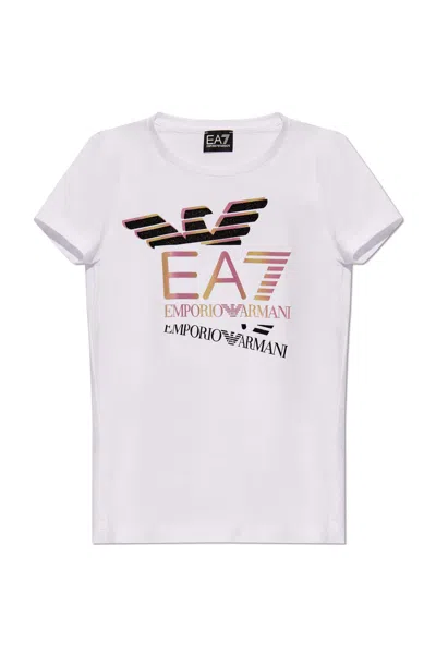 Ea7 Emporio Armani T-shirt With Logo In White