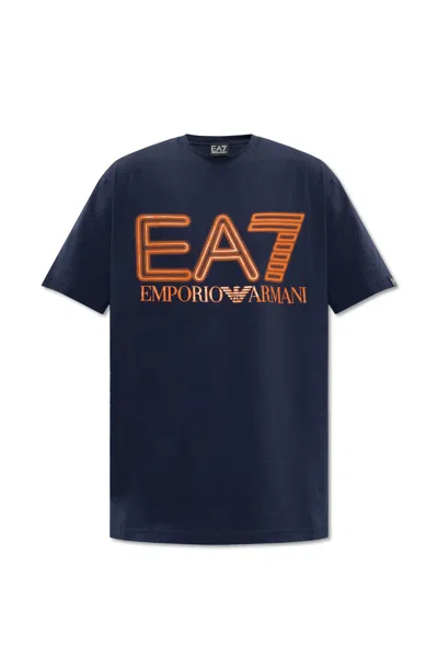 Ea7 Emporio Armani T-shirt With Logo In Blue