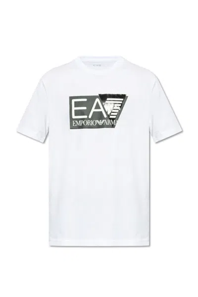 Ea7 Emporio Armani T-shirt With Logo In White