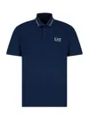 Ea7 Tennis Club Stretch-cotton Jersey Polo Shirt In Medieval Blue