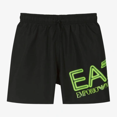Ea7 Emporio Armani Teen Boys Black Swim Shorts